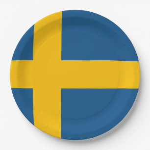 Prato De Papel Bandeira da suecia