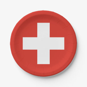 Prato De Papel Bandeira da Suíça