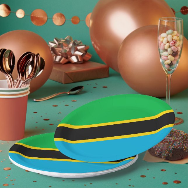 Prato De Papel Bandeira da Tanzânia (Múltiplo)