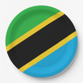 Prato De Papel Bandeira da Tanzânia