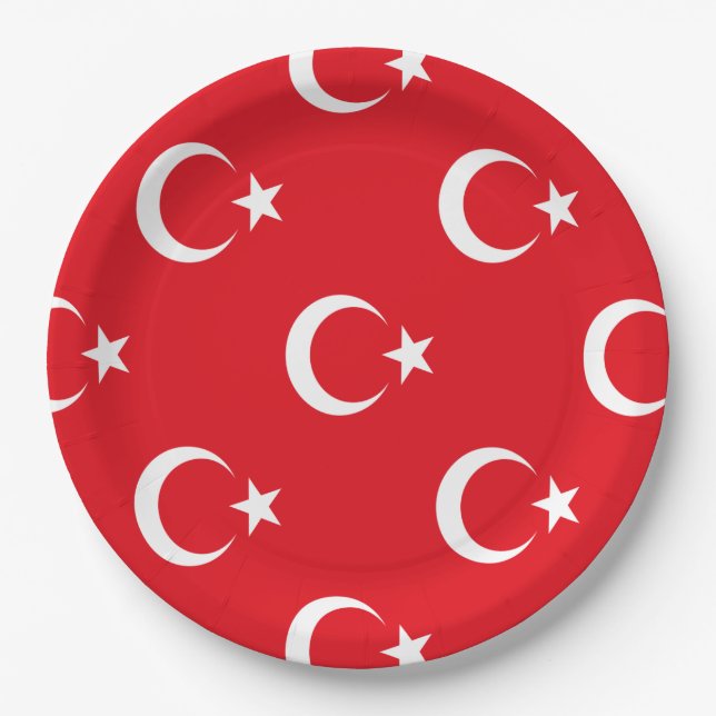 Prato De Papel Bandeira da Turquia (Frente)