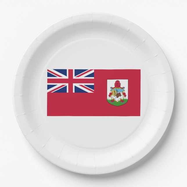 Prato De Papel Bandeira das Bermudas (Bermudiano) (Ilhas Caribes) (Frente)