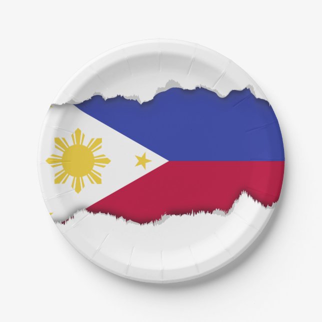 Prato De Papel Bandeira das Filipinas (Frente)