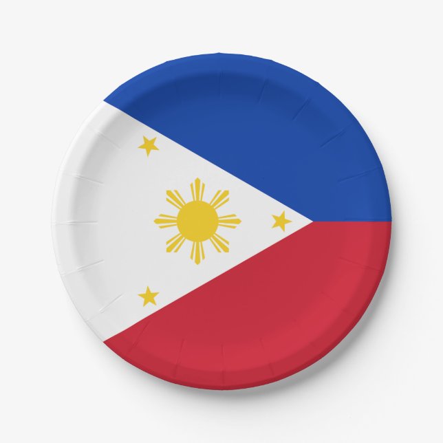 Prato De Papel Bandeira das Filipinas (Frente)