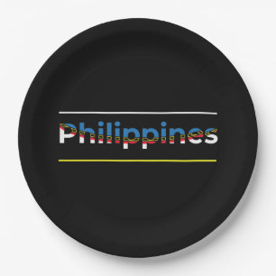 Prato De Papel Bandeira das Filipinas - Letreiros Patrióticos de 