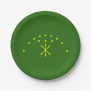Prato De Papel Bandeira de Adygea Patriótica