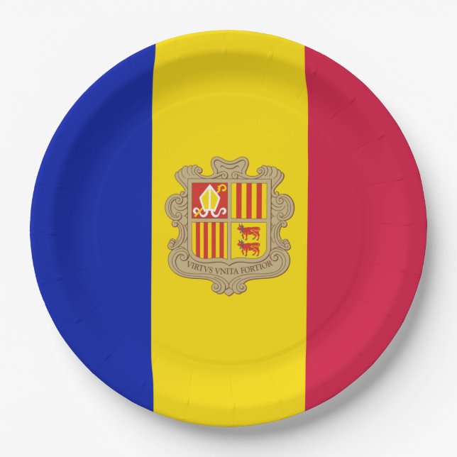 Prato De Papel Bandeira de Andorra (Frente)