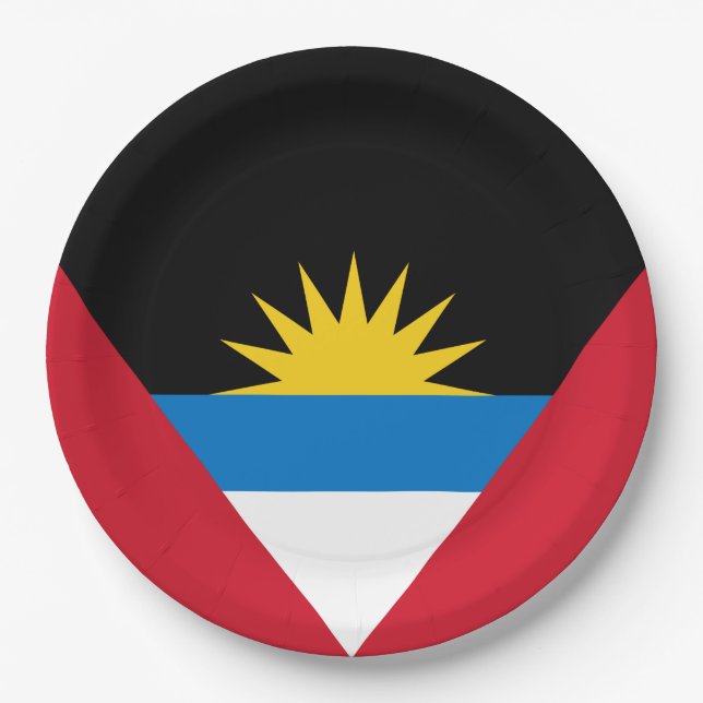 Prato De Papel Bandeira de Antígua e Barbuda (Frente)