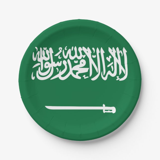 Prato De Papel Bandeira de Arábia Saudita (Frente)