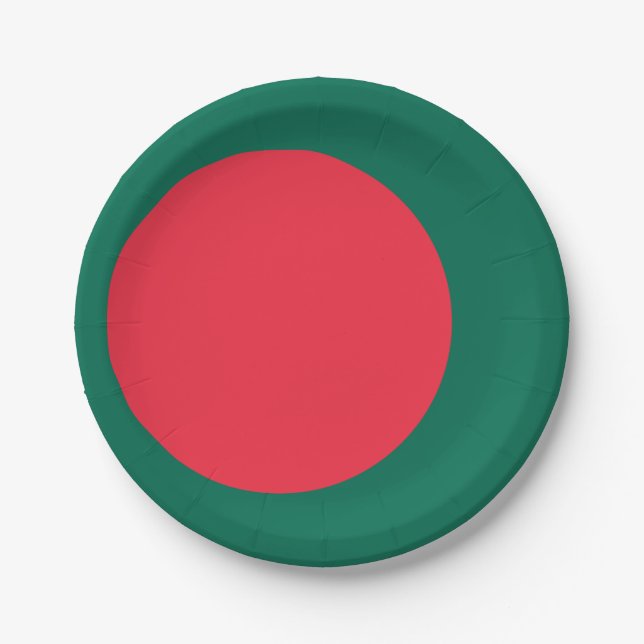 Prato De Papel Bandeira de Bangladesh (Frente)