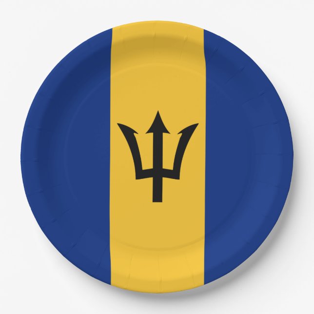 Prato De Papel Bandeira de Barbados (Frente)