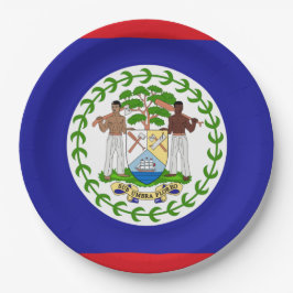 Prato De Papel Bandeira de Belize