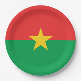Prato De Papel Bandeira de Burquina Fasso