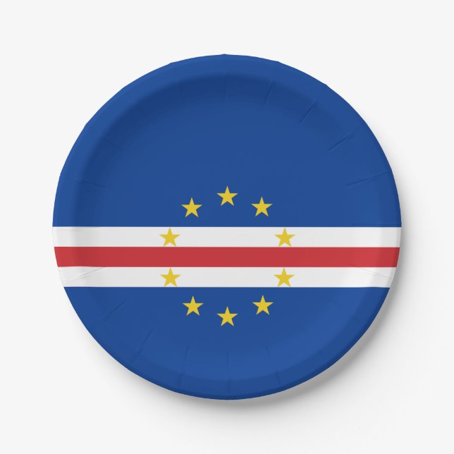 Prato De Papel Bandeira de Cabo Verde (Frente)