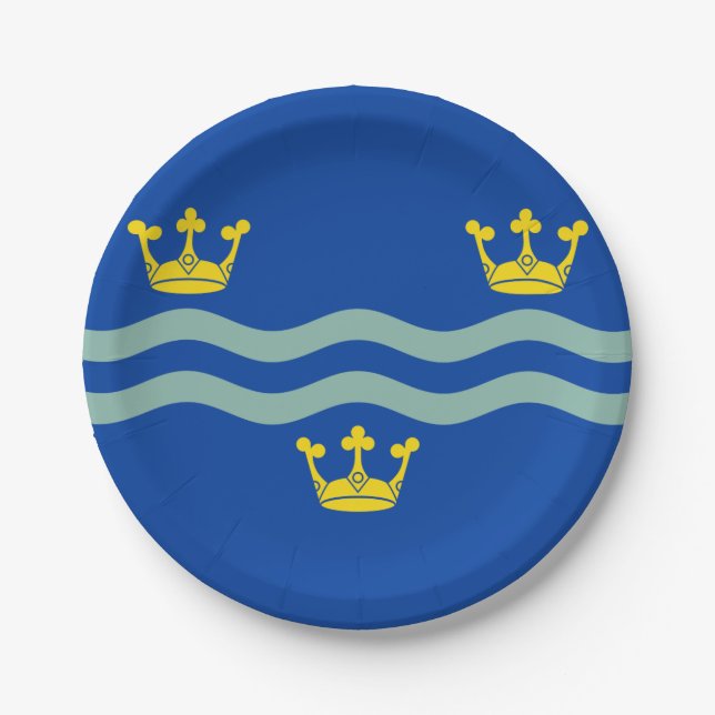 Prato De Papel Bandeira de Cambridgeshire Paper Plates (Frente)