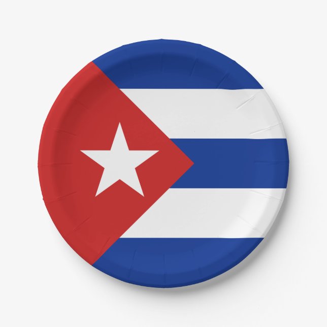 Prato De Papel Bandeira de Cuba (Frente)
