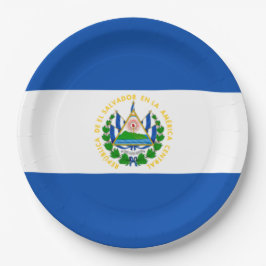 Prato De Papel Bandeira de El Salvador