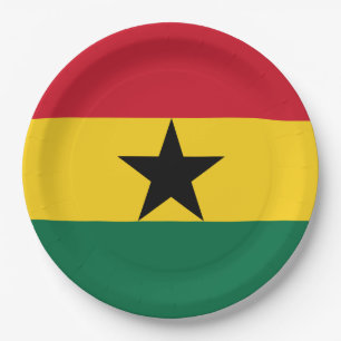 Prato De Papel Bandeira de Ghana