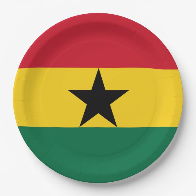 Prato De Papel Bandeira de Ghana (Frente)