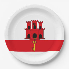 Prato De Papel Bandeira de Gibraltar