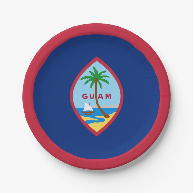 Prato De Papel Bandeira de Guam (Frente)