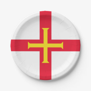 Prato De Papel Bandeira de Guernsey