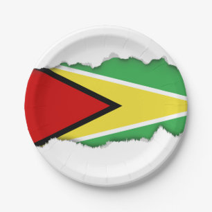 Prato De Papel Bandeira de Guyana