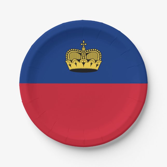 Prato De Papel Bandeira de Liechtenstein (Frente)