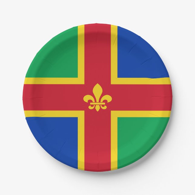 Prato De Papel Bandeira de Lincolnshire Paper Plates (Frente)