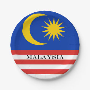 Prato De Papel Bandeira de Malaysia Jalur Gemilang