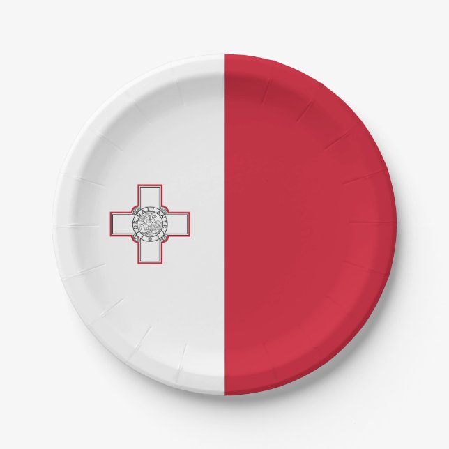 Prato De Papel Bandeira de Malta (Frente)