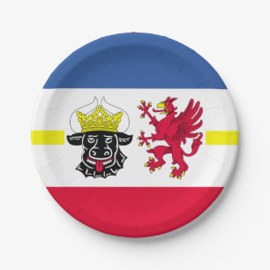 Prato De Papel Bandeira de Meclemburgo-Pomerânia Ocidental