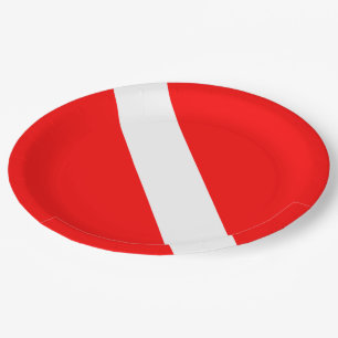 Prato De Papel Bandeira de Mergulho Mergulhador Mergulhador Abaix