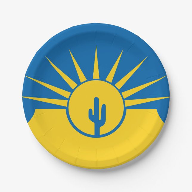 Prato De Papel Bandeira de Mesa, Arizona de Placas de Papel (Frente)