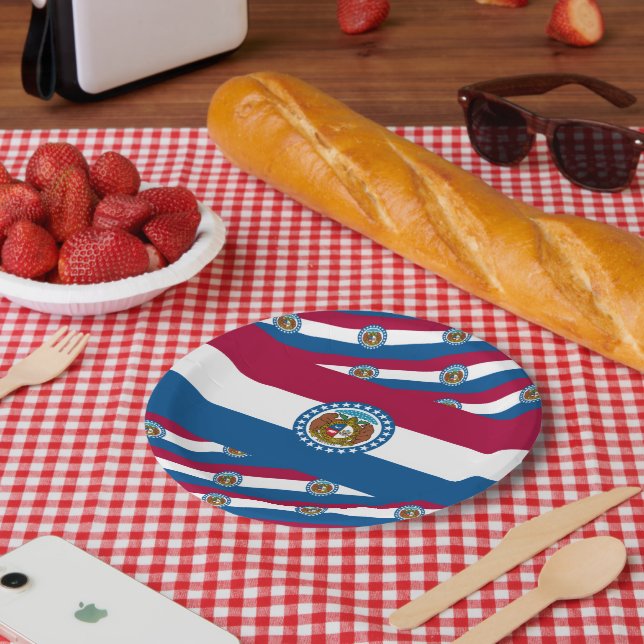 Prato De Papel Bandeira de Missouri (Piquenique)