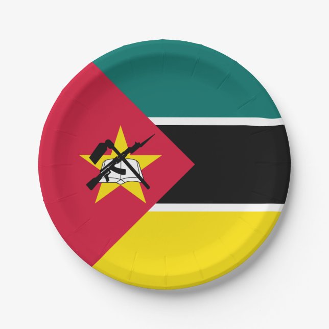 Prato De Papel Bandeira de Moçambique (Frente)
