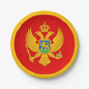 Prato De Papel Bandeira de Montenegro
