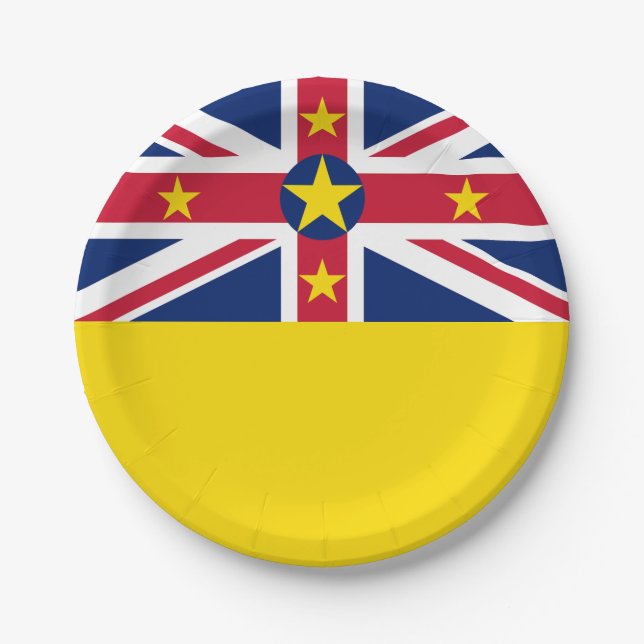 Prato De Papel Bandeira de Niue (Frente)