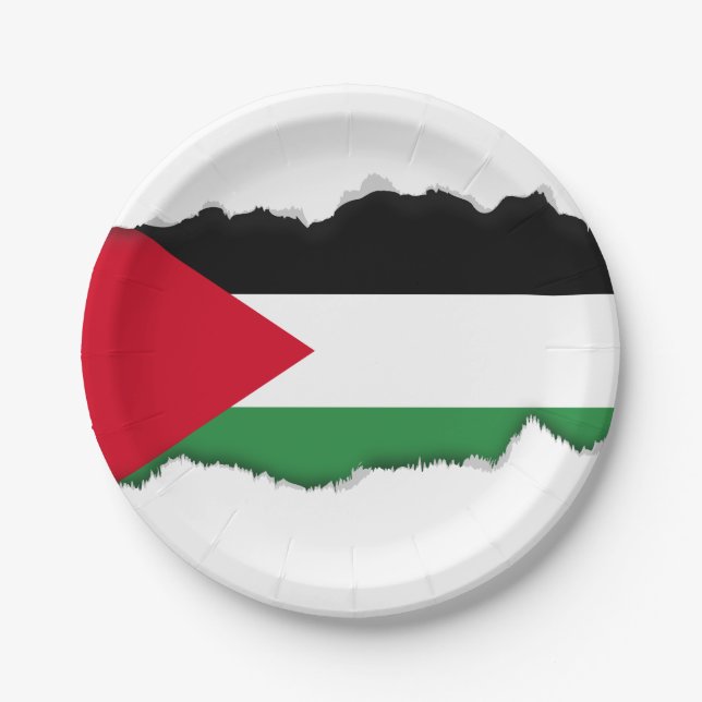 Prato De Papel Bandeira de Palestina (Frente)