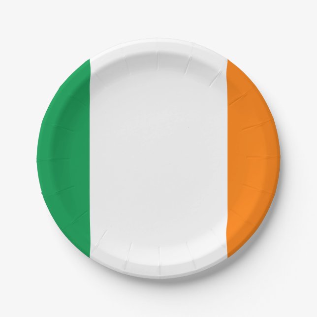 Prato De Papel Bandeira de Papelão da Irlanda (Frente)