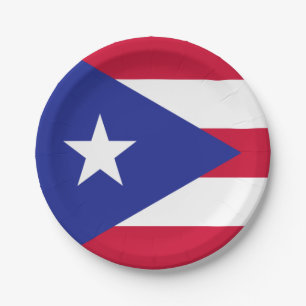 Prato De Papel Bandeira de Porto Rico