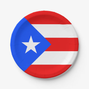 Prato De Papel Bandeira de Porto Rico