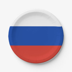 Prato De Papel Bandeira de Rússia (russo)