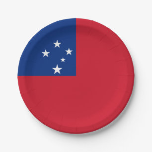 Prato De Papel Bandeira de Samoa