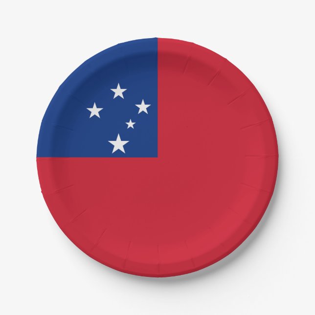 Prato De Papel Bandeira de Samoa (Frente)