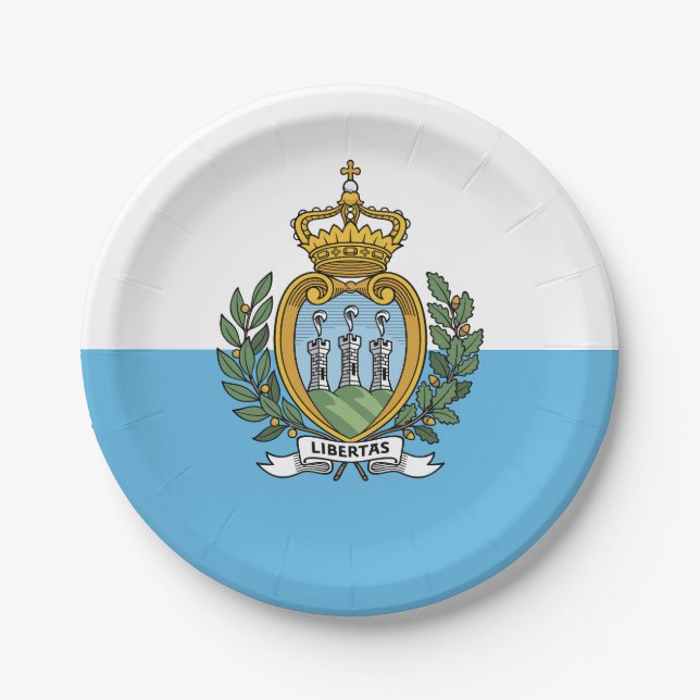 Prato De Papel Bandeira de São Marinho (Frente)