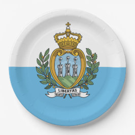 Prato De Papel Bandeira de São Marino