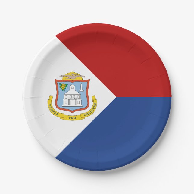 Prato De Papel Bandeira de Sint Maarten (Frente)