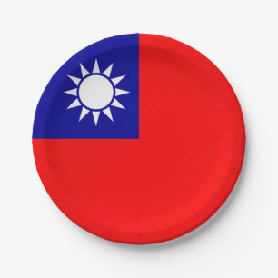Prato De Papel Bandeira de Taiwan