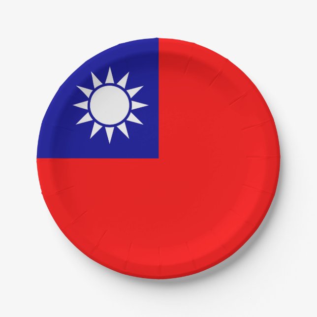 Prato De Papel Bandeira de Taiwan (Frente)